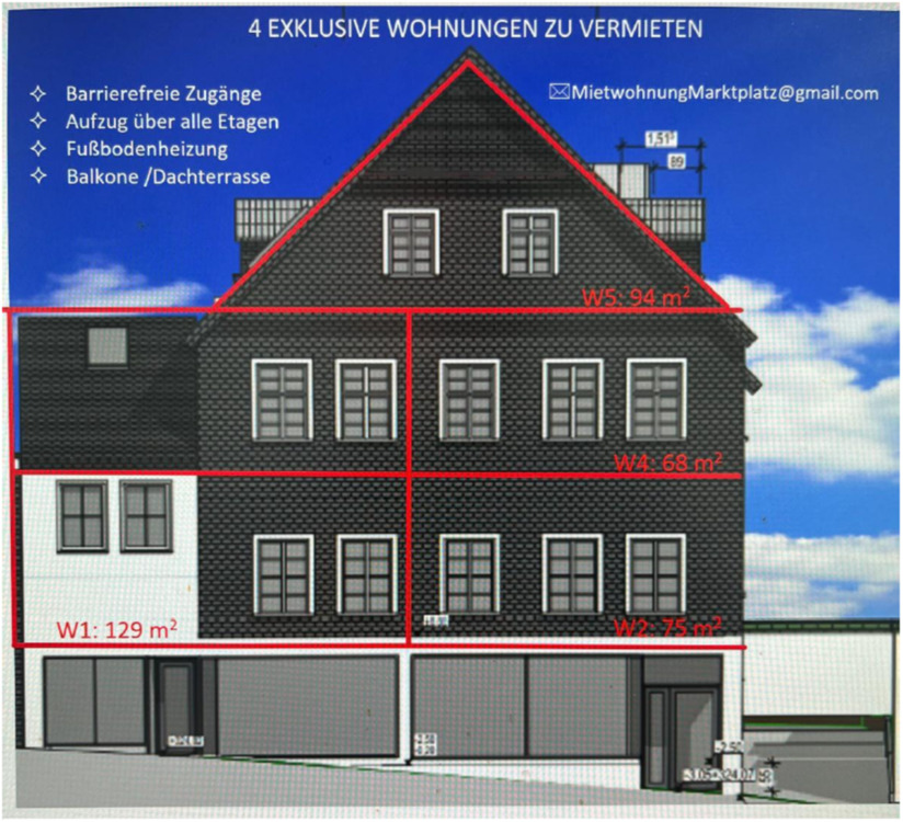 Thumbnail-Luxuriöse 3-Zimmer Whg. mit Balkon & Kamin-Ofenanschluß 1.OG