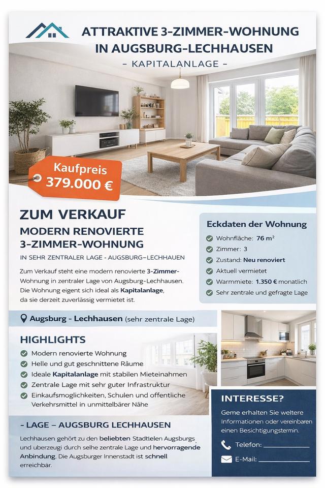 Thumbnail-Wohnung zu verkaufen - 3 Zimmer Neu Renoviert