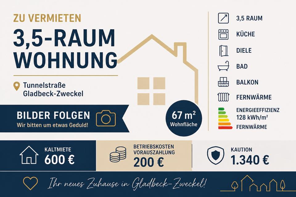 Thumbnail-Helle 3,5-Zimmer-Wohnung mit Balkon in Gladbeck-Zweckel