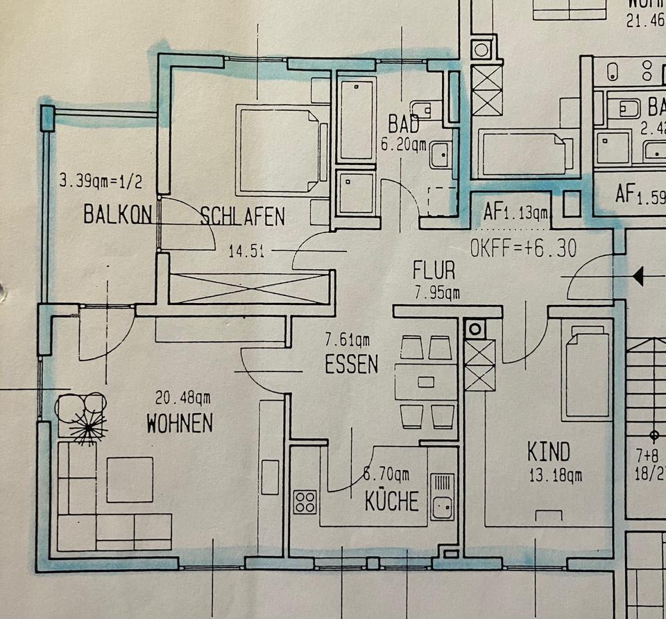 Thumbnail-3,5 -Zi Wohnung in Bayreuth, Hofgartennähe KM 970 €