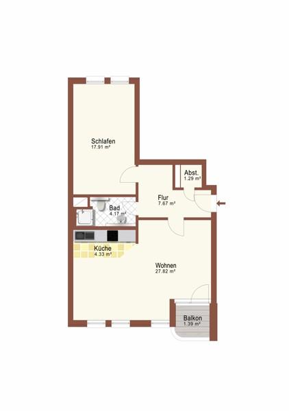 Thumbnail-Wir sanieren diese 2-Raum-Wohnung mit Balkon in zentraler Lage mit Aufzug!