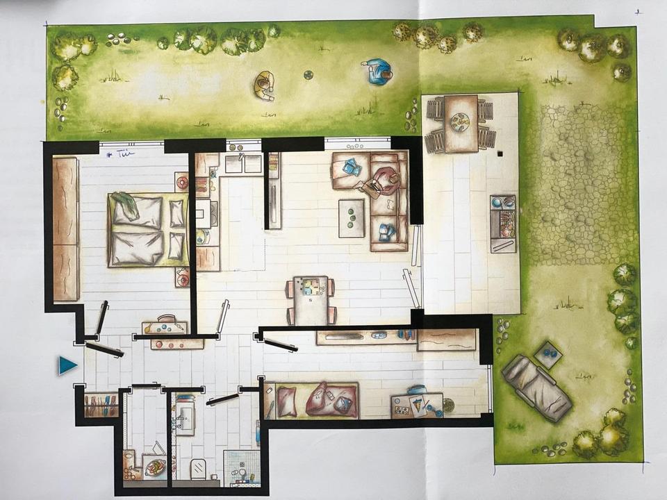 Thumbnail-Erdgeschoss 3 Zi. Wohnung mit Garten, TG und Stellplatz BJ 2020