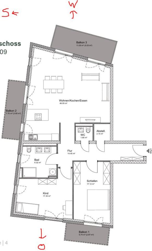 Thumbnail-Exklusive Neubau-Wohnung (Erstbezug) in Bogenhaus – 120 m², 3 Z