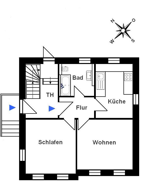 Thumbnail-Gemütliche helle 2 Raumwohnung in Großröhrsdorf