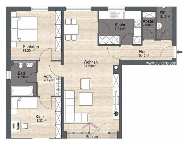 Thumbnail-Helle 3-Zimmer-Wohnung (ca. 85 m²) mit schöner Aussicht in Regen