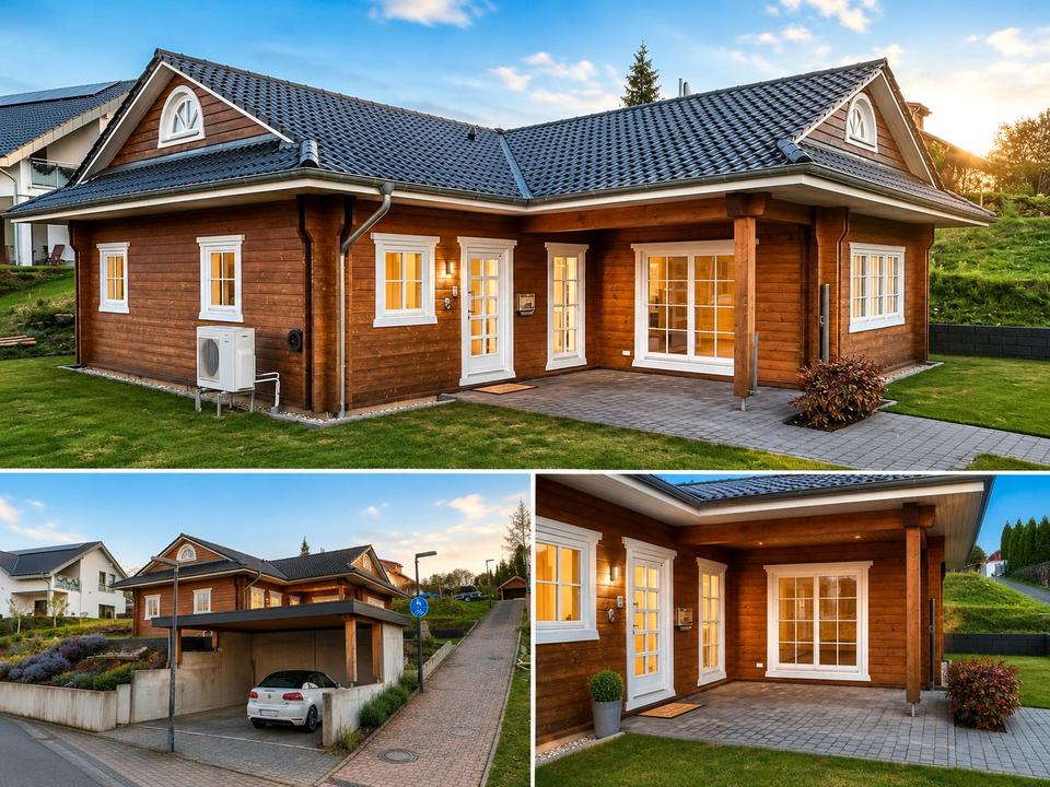 Thumbnail-Freistehender Blockhausbungalow (noch ohne Makler)
