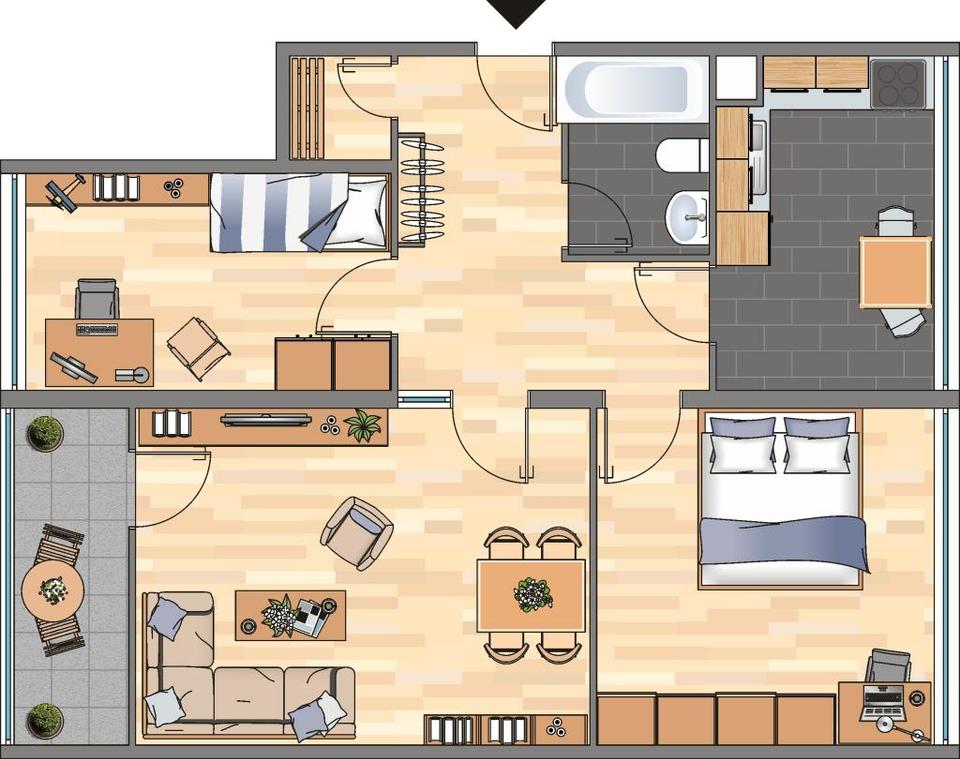 Thumbnail-3-Zimmer-Wohnung in Dortmund Scharnhorst inkl. 200 EUR Baumarktgutschein