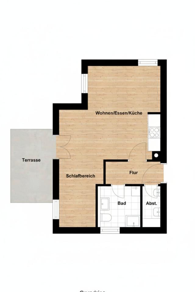 Thumbnail-Erstb. möbl., 1Zi Studio, 35qm mit Garten und TG, beim Westpark