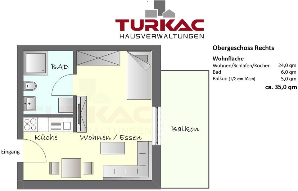 Thumbnail-Hüttenberg - Neubau – Erstbezug OG Rechts 1 ZKB mit Küche, Fußbodenheizung und Keller