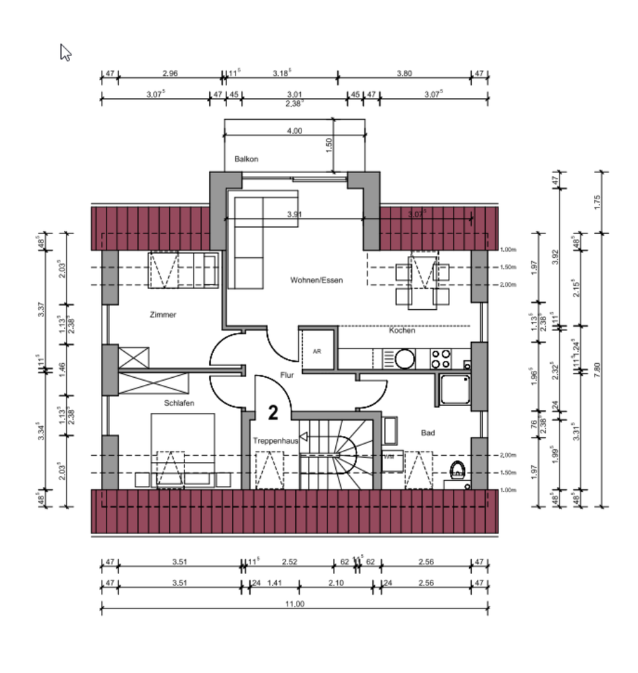 Thumbnail-3-Zimmer-DG-Wohnung mit EBK und Balkon