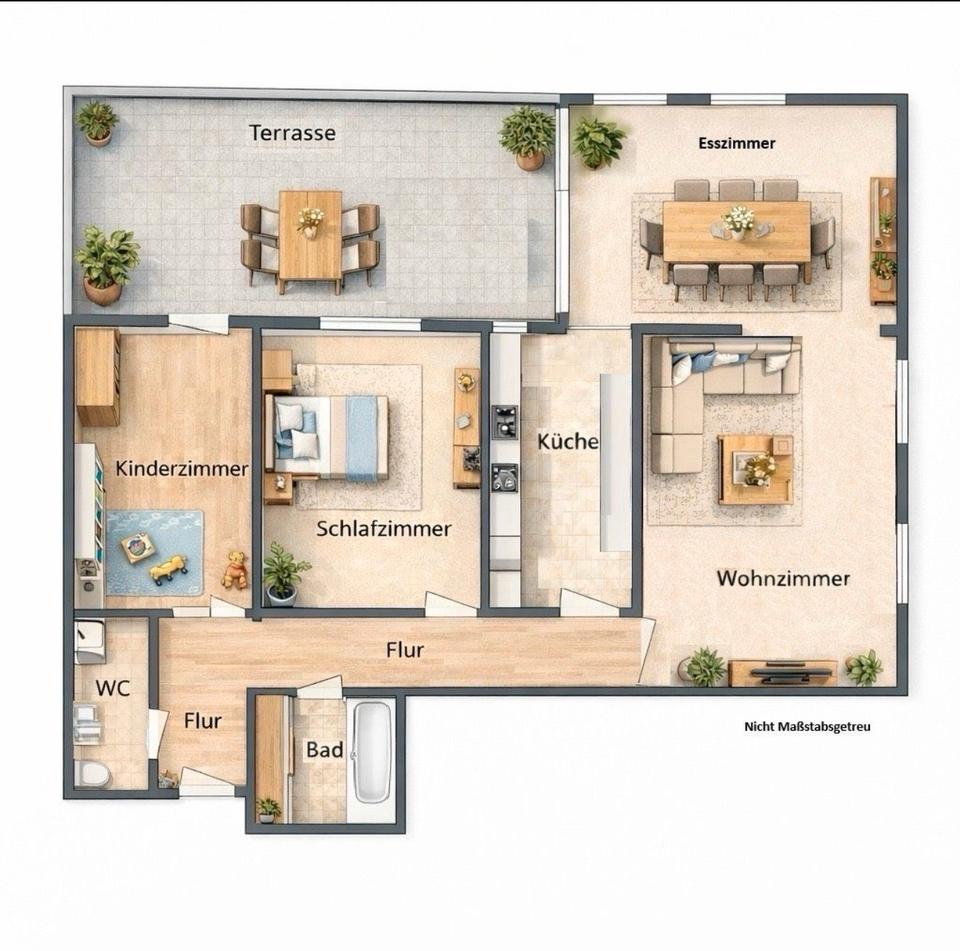 Thumbnail-3,5-Zimmer-Terrassenwohnung mit EBK & großer Terrasse