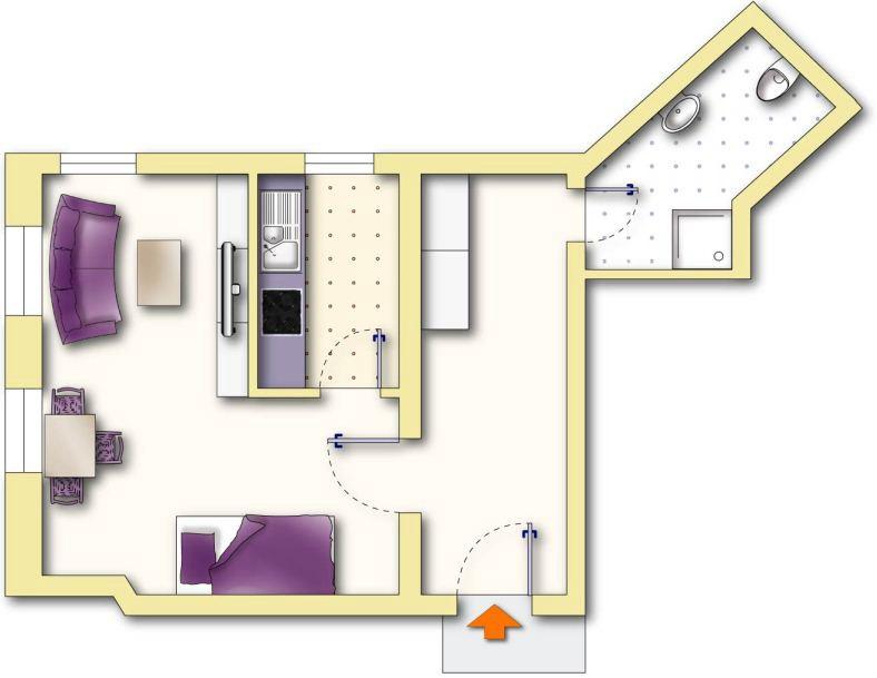 Thumbnail-kompakte 1 zimmerwohnung in ruhiger lage