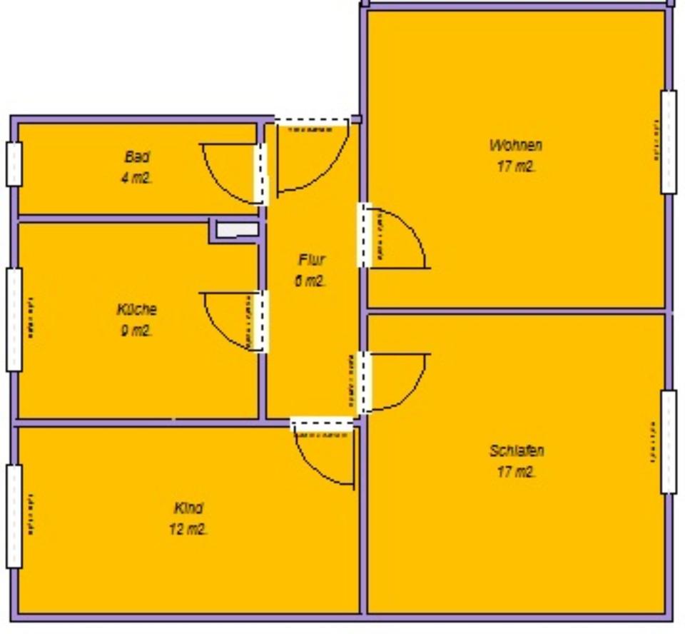 Thumbnail-3-Raum-Wohnung mit Option zum 4.Raum, Garten & Kamin möglich