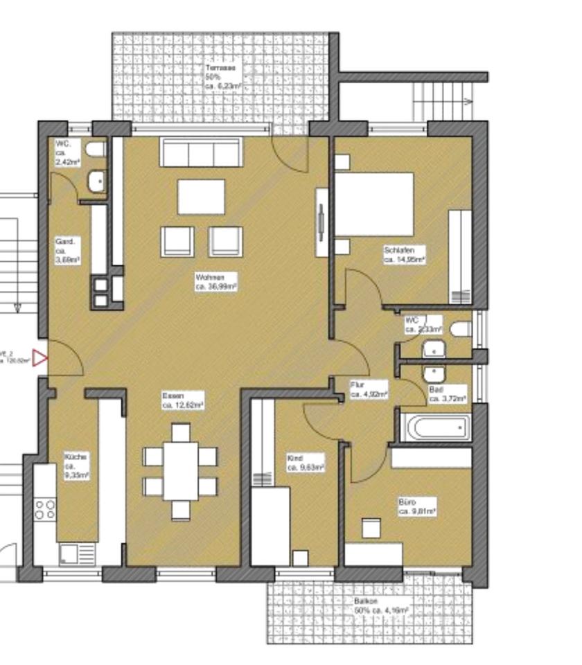 Thumbnail-EG-Wohnung mit Terrasse und Garten + OPTIONAL ca. 100 m2 Nutzfläche im UG