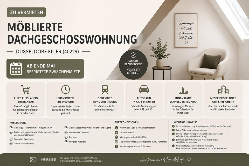 Thumbnail-DG komplett möbliert – Düsseldorf Eller – ab Ende Mai