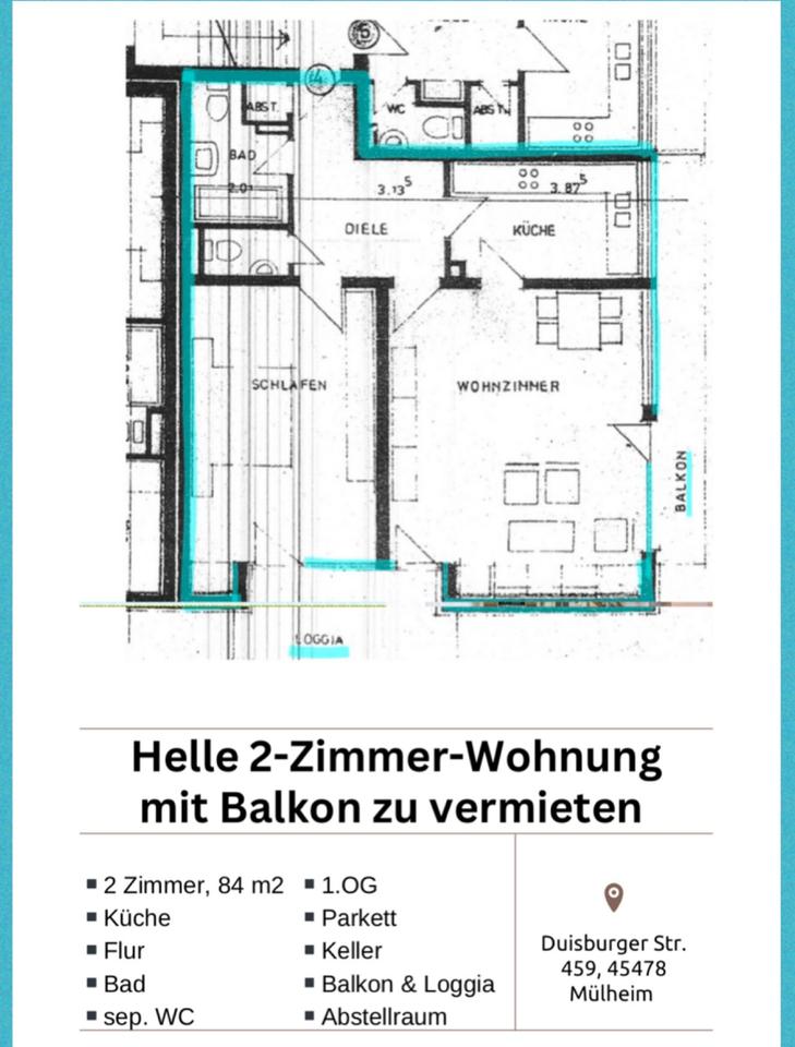 Thumbnail-Helle 2-Zimmer-Wohnung mit Balkon zu vermieten