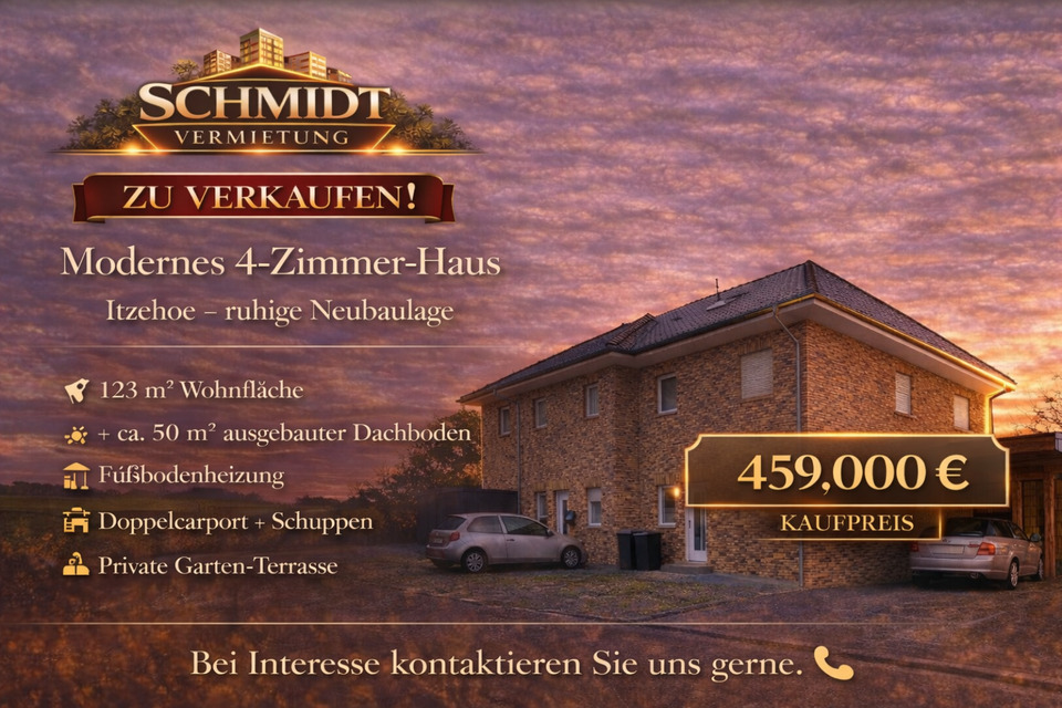 Thumbnail-Modernes 4-Zimmer Haus | 123qm + 50qm | Garten | Doppelcarport