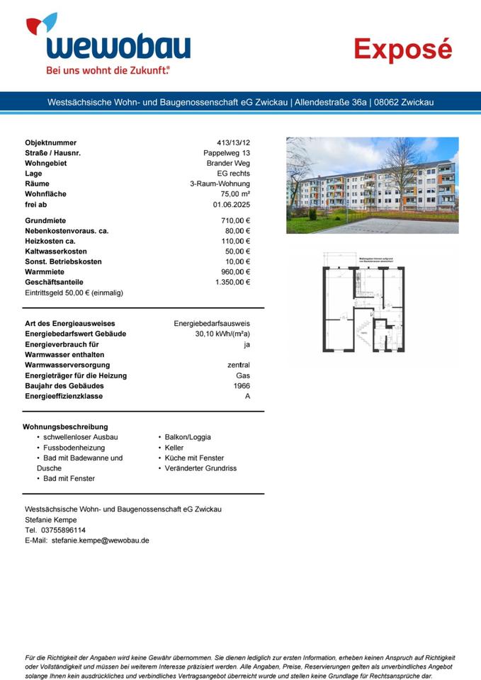Thumbnail-3-Raum-Wohnung in Marienthal, 75 qm, Erstbezug nach Reko