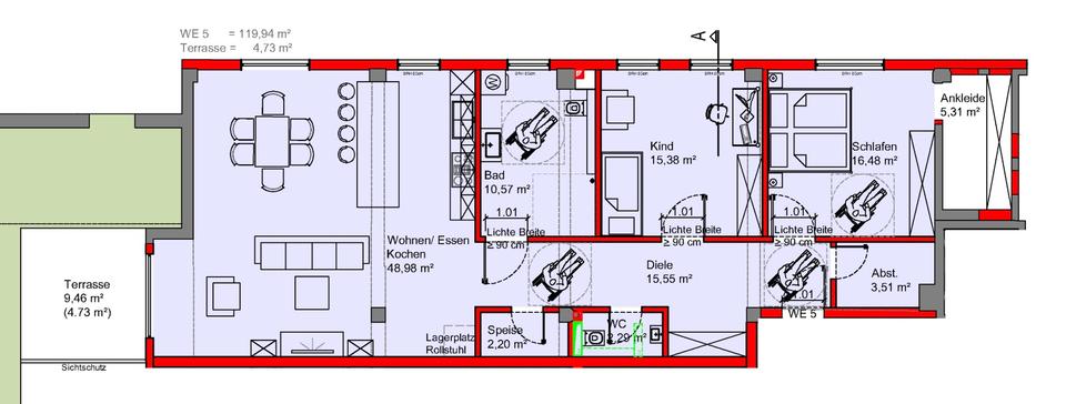 Thumbnail-Traumhafte 3-Zimmer-Neubauwohnung mit Terrasse, Ankleide, EBK