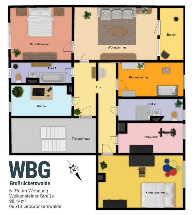 Thumbnail-Attraktive 5‑Raumwohnung mit 98,14 m² – Ihr neues Zuhause wartet!