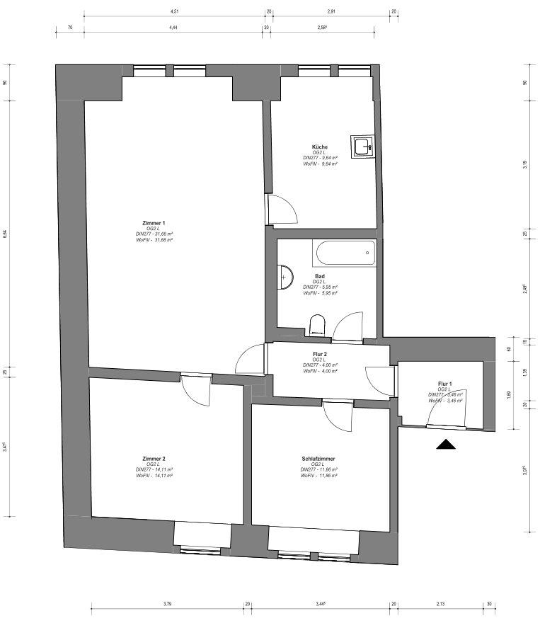Thumbnail-helle und zentral gelegene 3 Zimmer in der Sangerhäuser Innenstadt