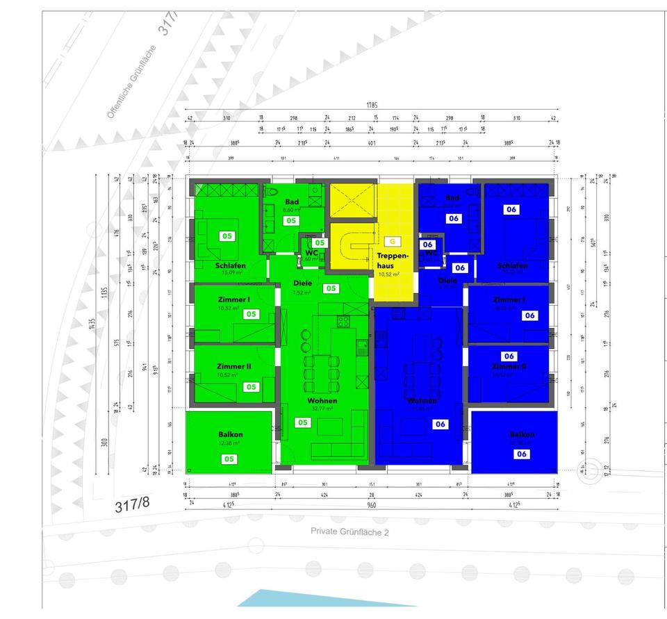 Thumbnail-Moderne helle 4-Zimmerwohnung mit Balkon u. großer Bühnenraum