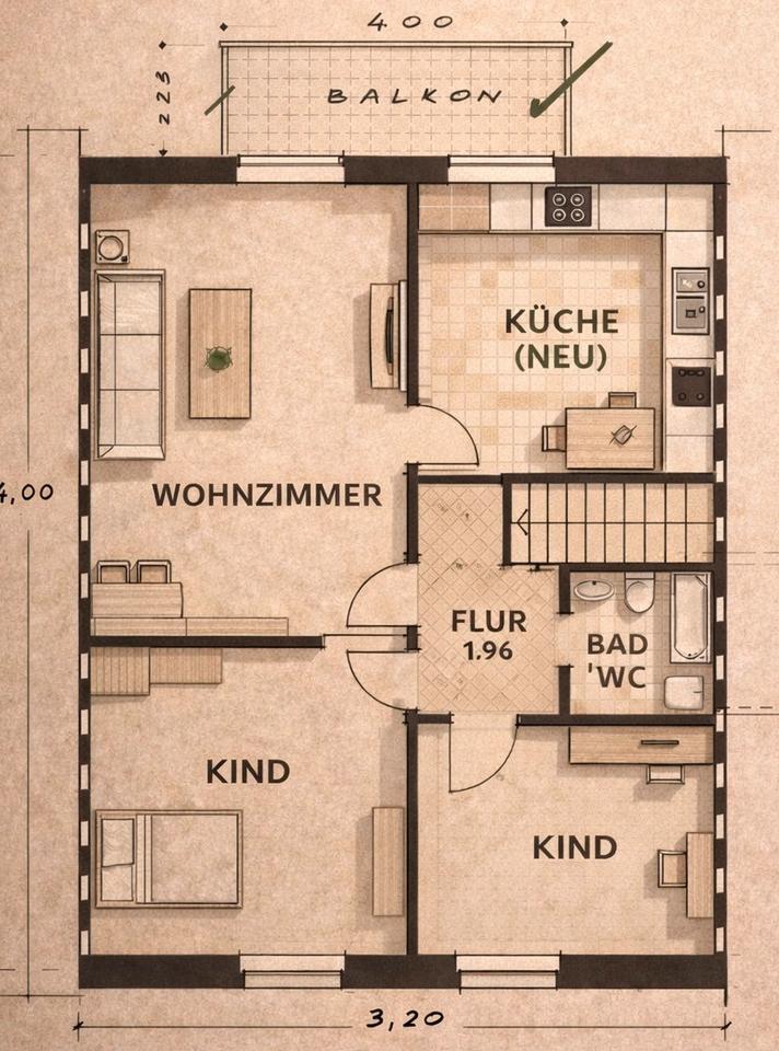 Thumbnail-3-Zimmer-Wohnung mit Loggia – frisch modernisiert