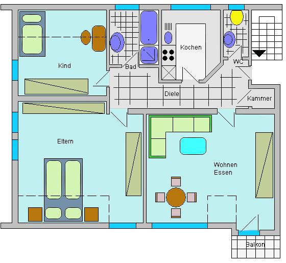 Thumbnail-3 Raumwohnung in Sülzenbrücken mit Balkon