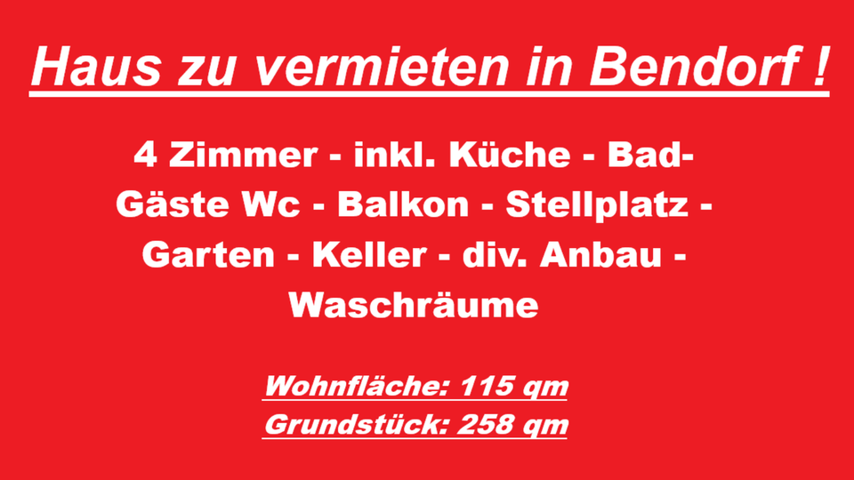 Thumbnail-Haus zu vermieten in Bendorf!