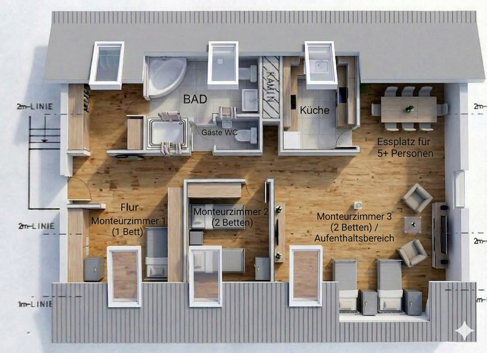 Thumbnail-Raum MAHD - Monteurunterkunft Projektwohnung