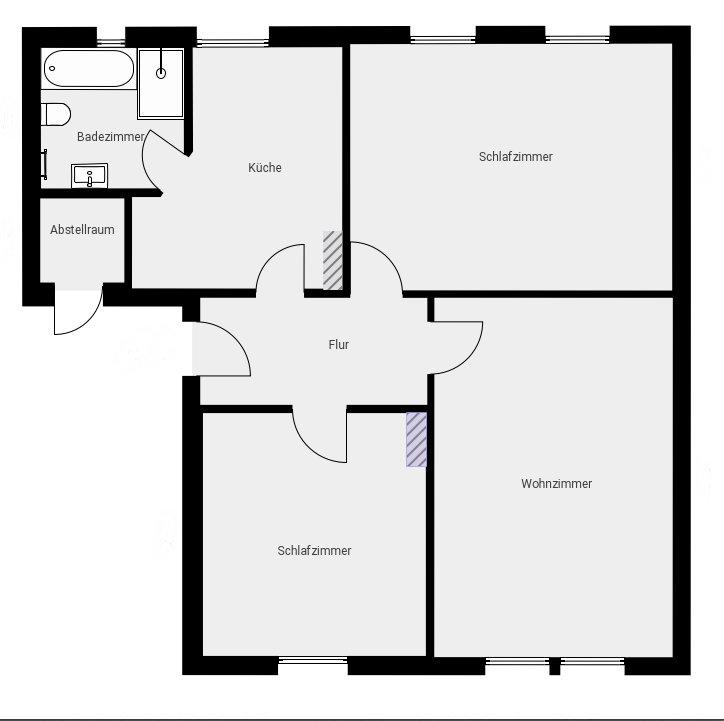 Thumbnail-3-Raum-Wohnung in Wefensleben OT Belsdorf