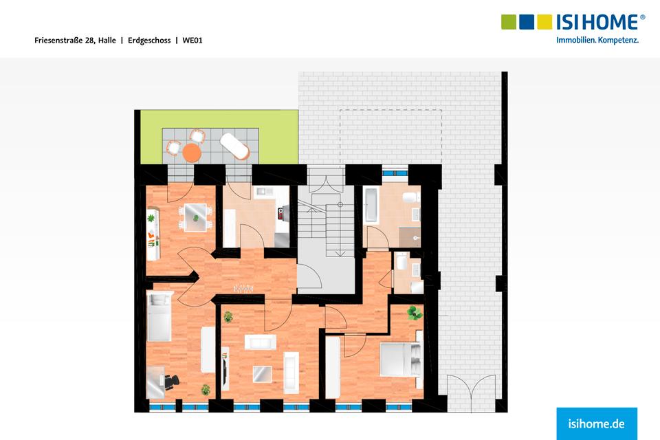 Thumbnail-Großzügige Wohnung im Hochparterre mit Balkon - WE01