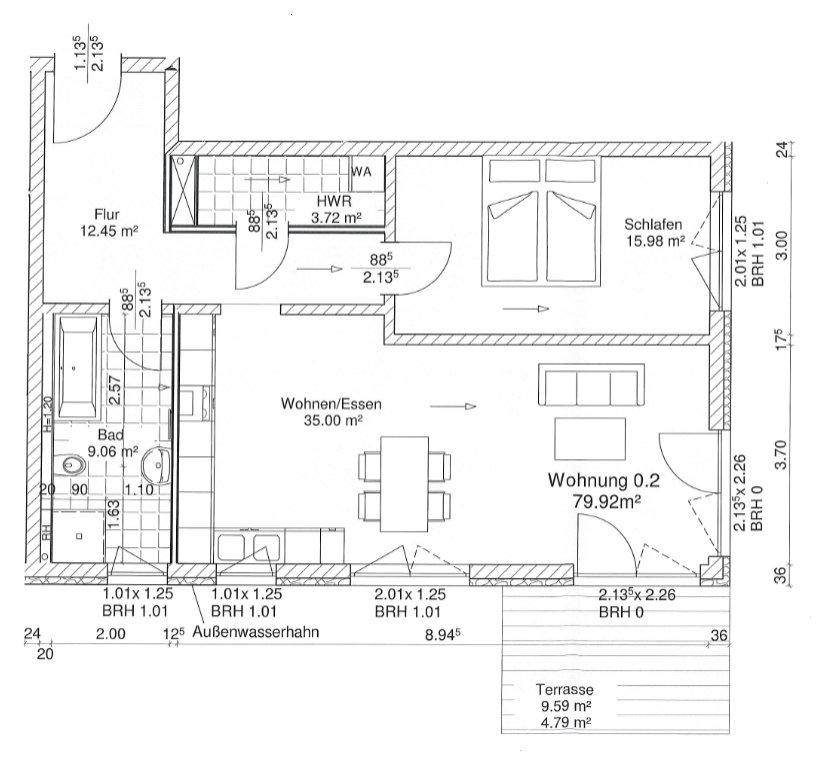 Thumbnail-2-Zimmer-EG-Wohnung (80 m²) in Seenähe in Neuruppin zu vermieten