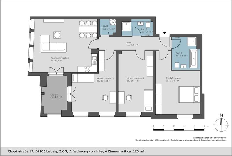 Thumbnail-Erstbezug in Citynaher Wohnlage- hochwertige helle 4 Zimmer Wohnung mit Balkon