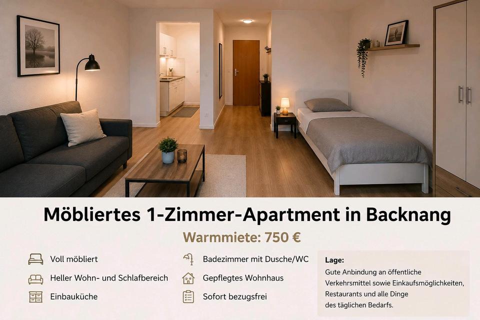 Thumbnail-Möbliertes 1-Zimmer-Apartment in Backnang