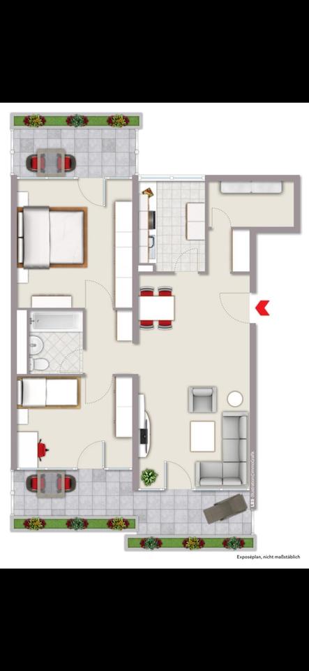 Thumbnail-Frisch renovierte 3-Zimmer-Wohnung inkl. Tiefgaragenstellplatz