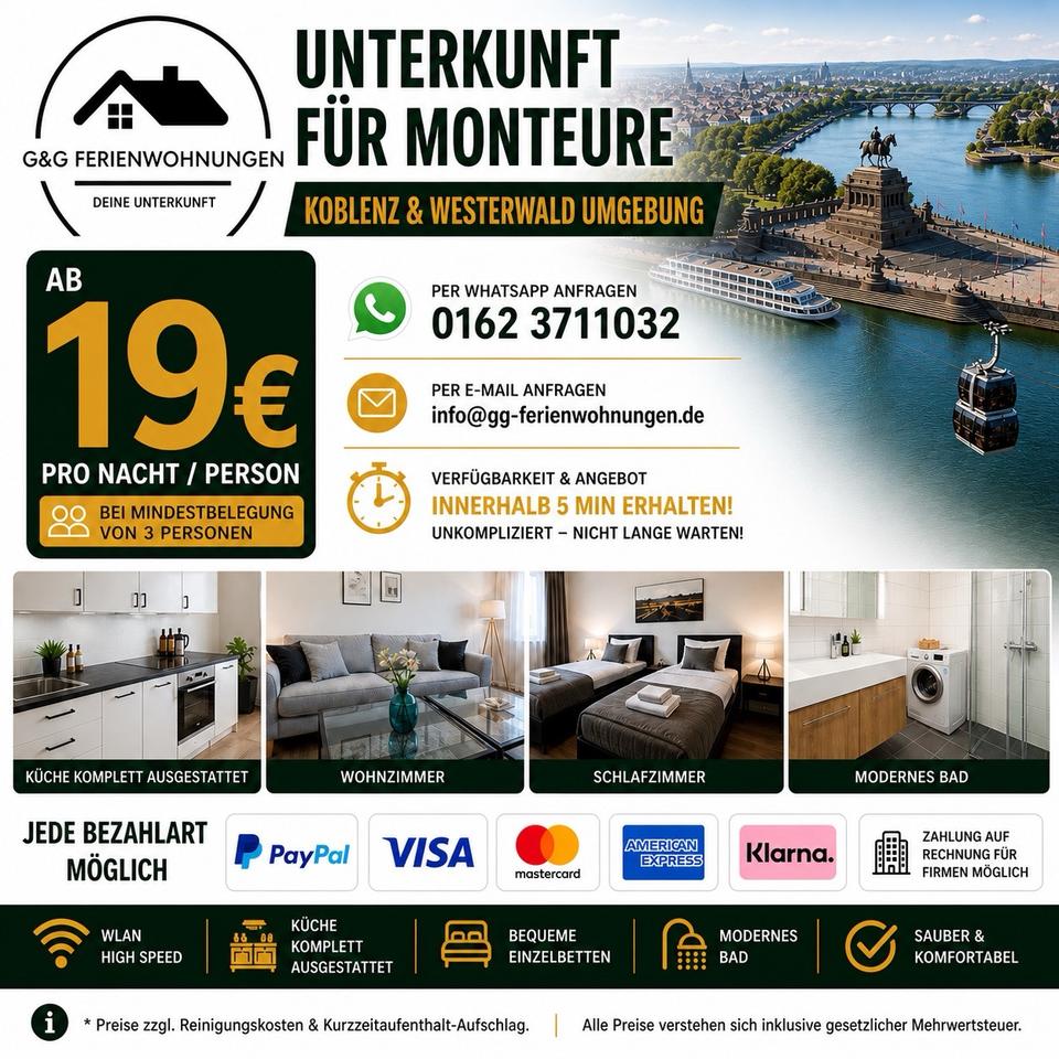 Thumbnail-Monteurwohnung ⭐️ im Westerwald & Nähe Koblenz – sofort anfragen!