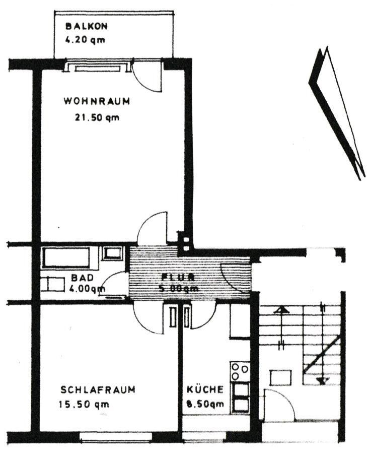 Thumbnail-Wohnung 52 qm in Flensburg Stadtteil Nordstadt im Habichthof