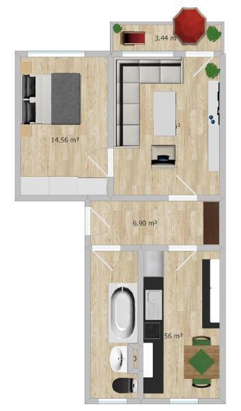 Thumbnail-Zwei Raum Wohnung Diera