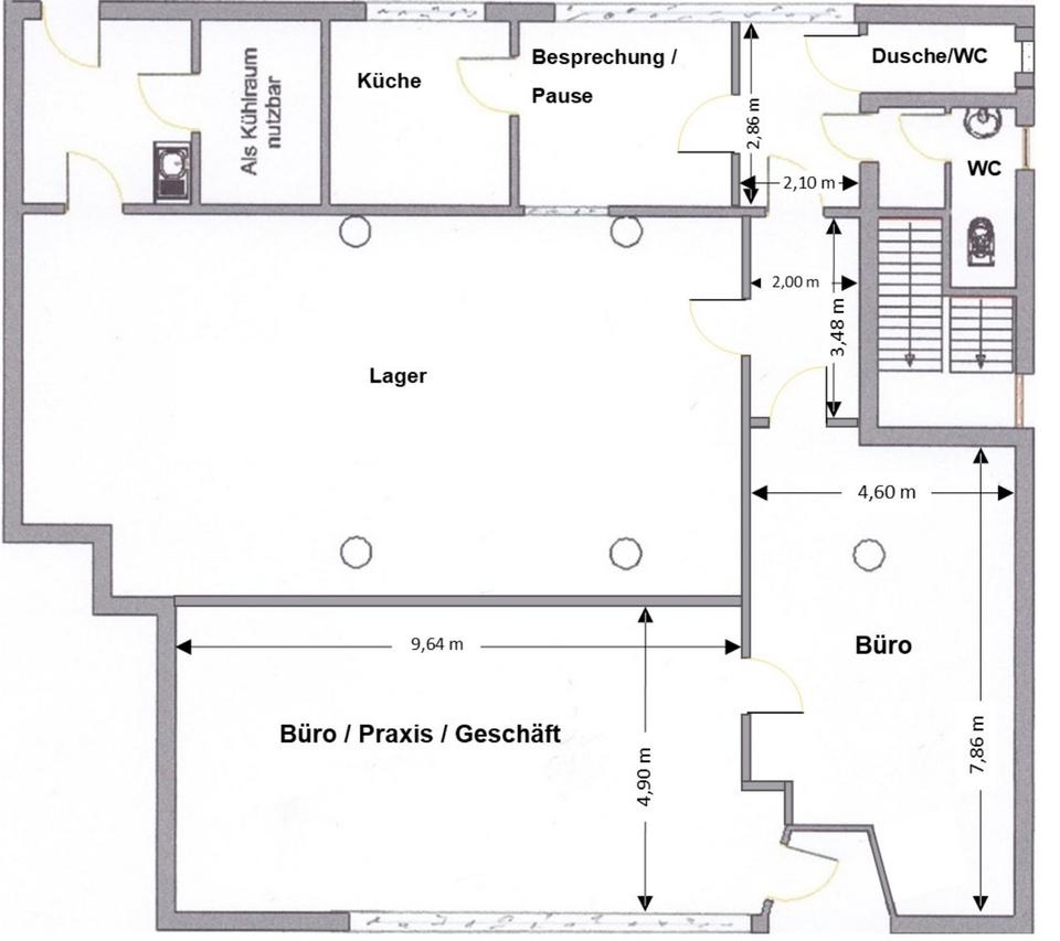 Thumbnail-Geschäfts-Büroräume+ Lagerraum ges. 214qm zu vermieten in Du Süd