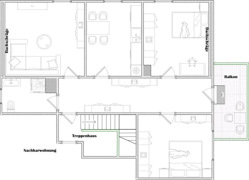 Thumbnail-3 Zimmer Wohnung mit Balkon ab Juli zu vermieten