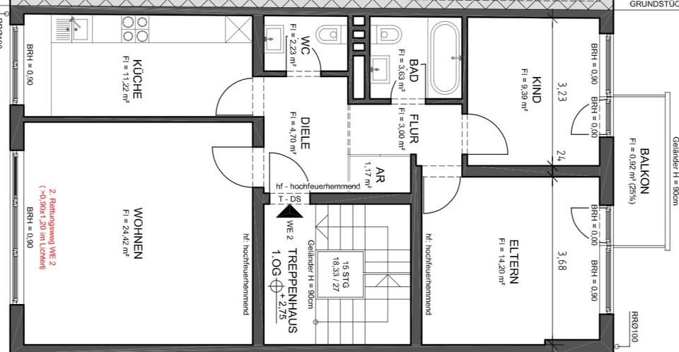 Thumbnail-Kernsanierte 3,5 Zimmer Wohnung mit Balkon und neuer Einbauküche
