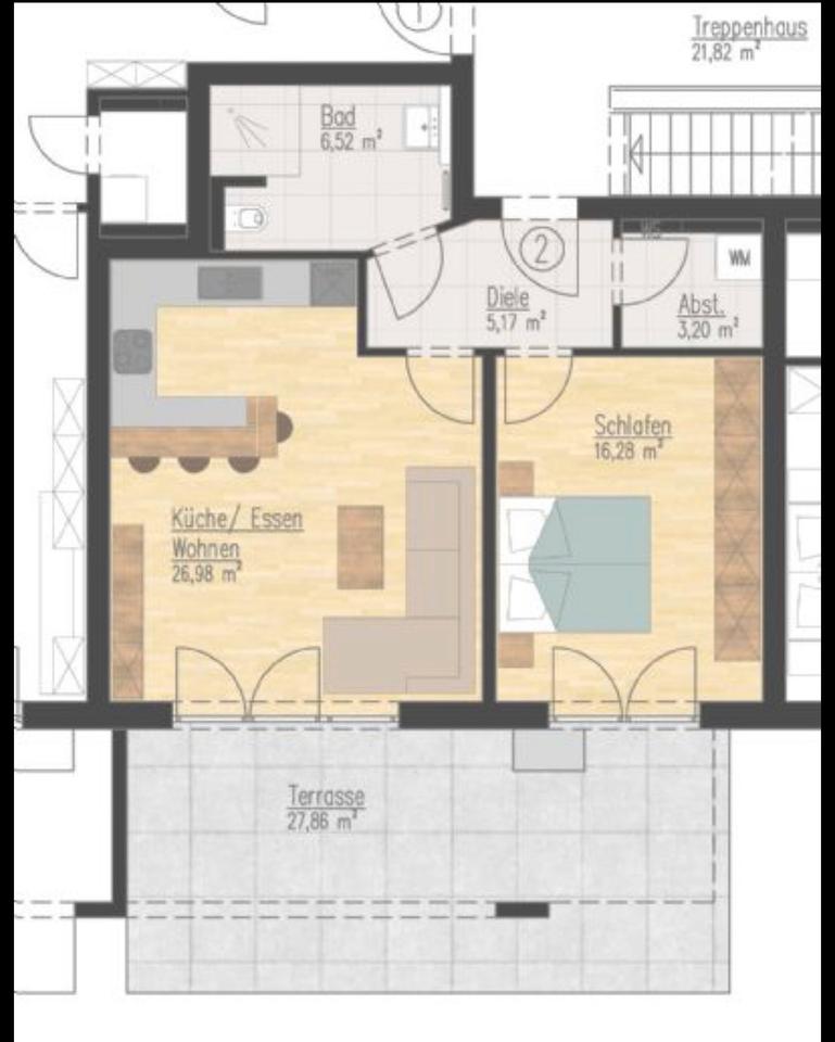 Thumbnail-Helle 2-Zimmer Wohnung Terassenwohnung in Waldkraiburg