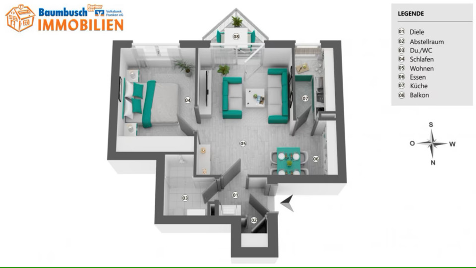 Thumbnail-Schöne 2-Zimmer-Wohnung am Marktplatz in Neckarwestheim