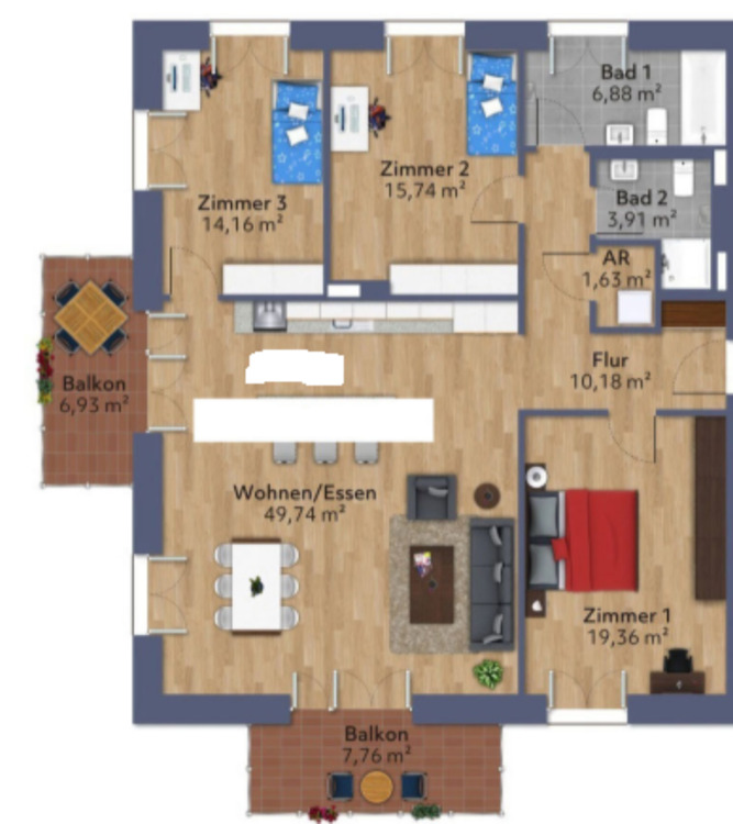 Thumbnail-4 Zimmer Wohnung im DG mit 125qm & 2 Balkonen in Andechs