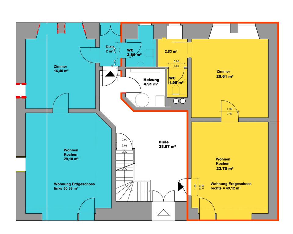 Thumbnail-2. Vermiete Erdgeschosswohung 50 m²