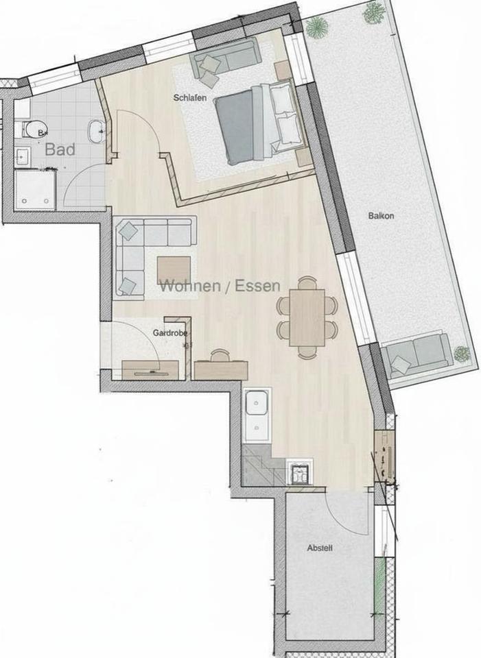 Thumbnail-2 Zimmer Neubauwohnung mit großer Dachterrasse - Stadtnah -