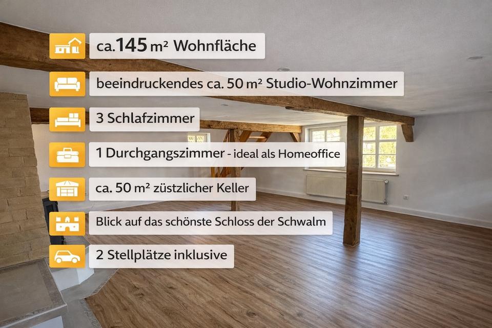 Thumbnail-Einzigartige 145 m² Wohnung im Zweifamilienhaus – 50 m² Studio, Schlossblick & 2 Stellplätze Mietwohnung
