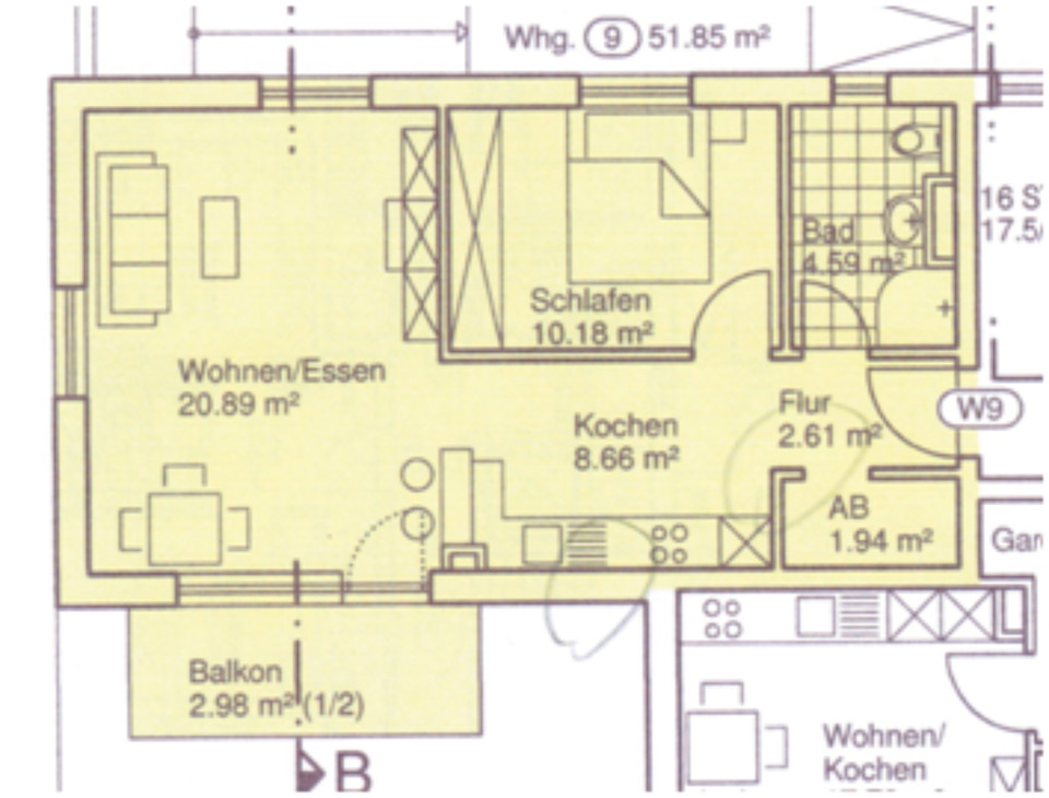Thumbnail-Helle, ruhige 2-Zi Whg, Nähe BhfPolizei