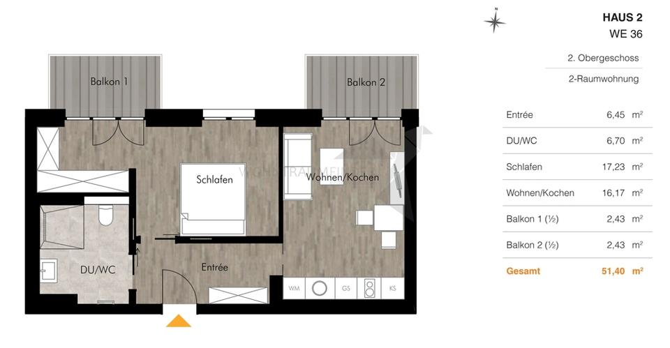 Thumbnail-+ Wohnen am Pelzmühlenteich + Barrierefreie 2-Raum-Whg. mit Einbauküche, Wärmepumpe & Photovoltaik
